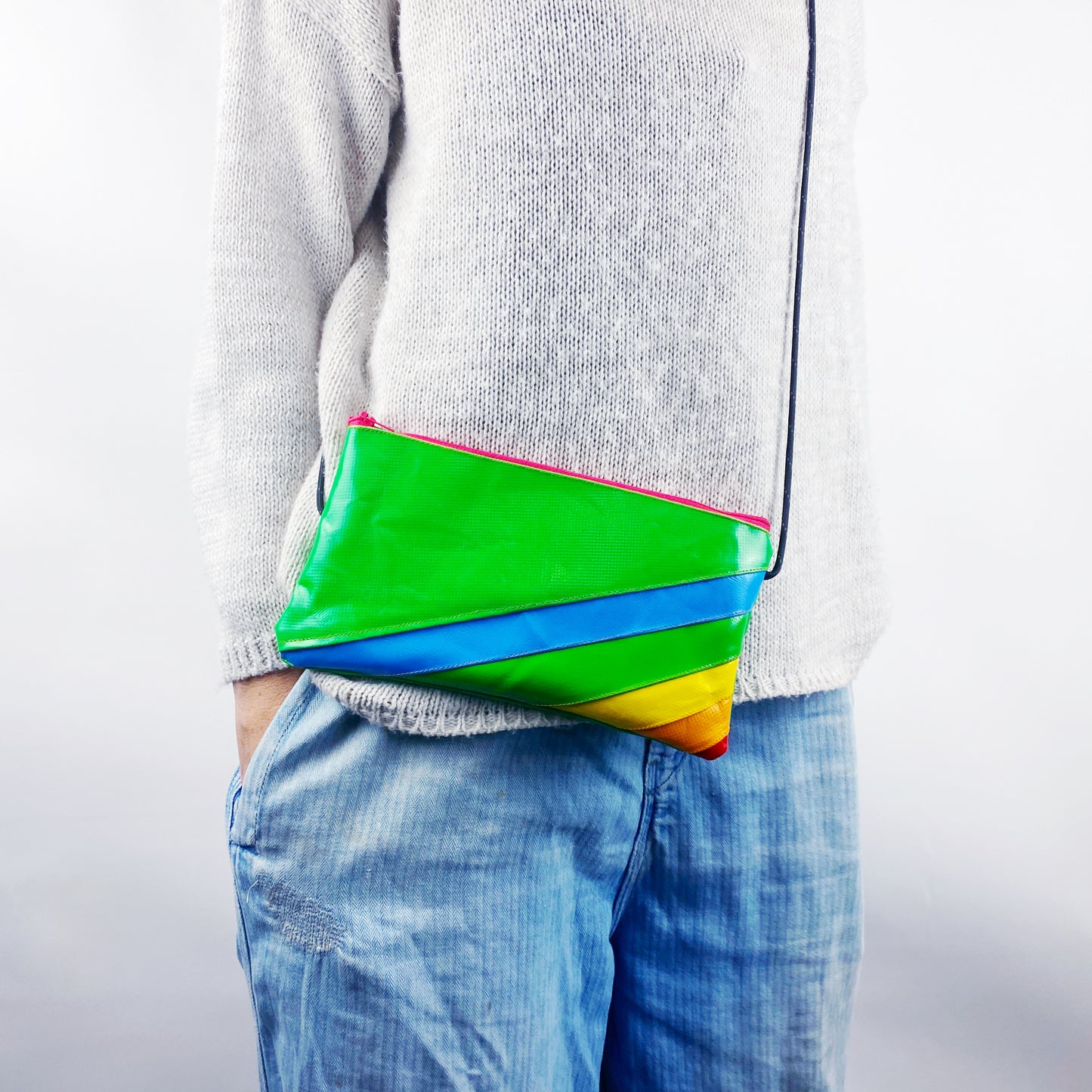 Rainbow Zipped String Pouch