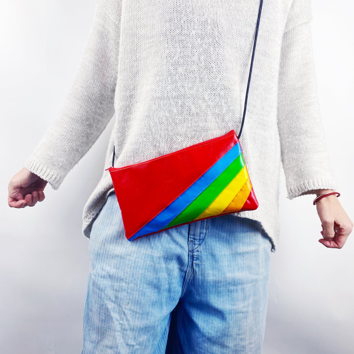 Rainbow Zipped String Pouch