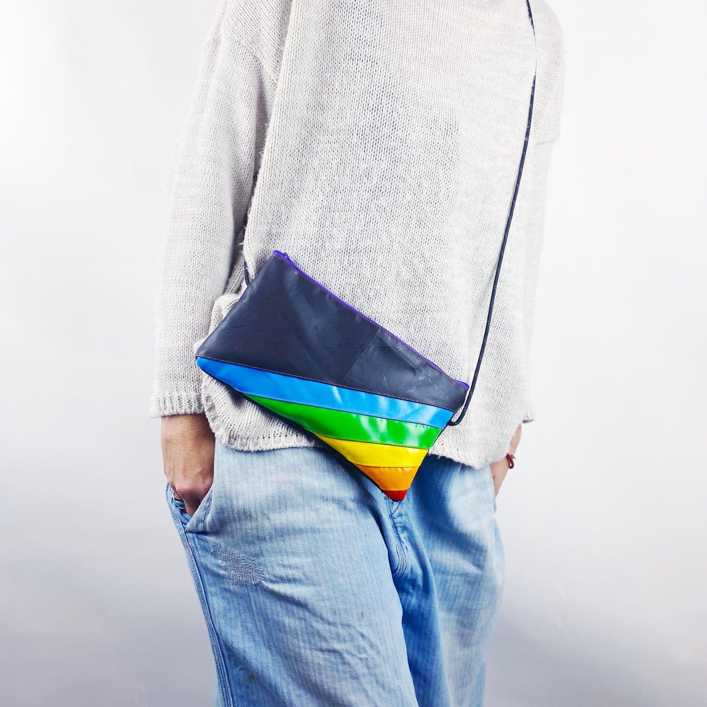 Rainbow Zipped String Pouch