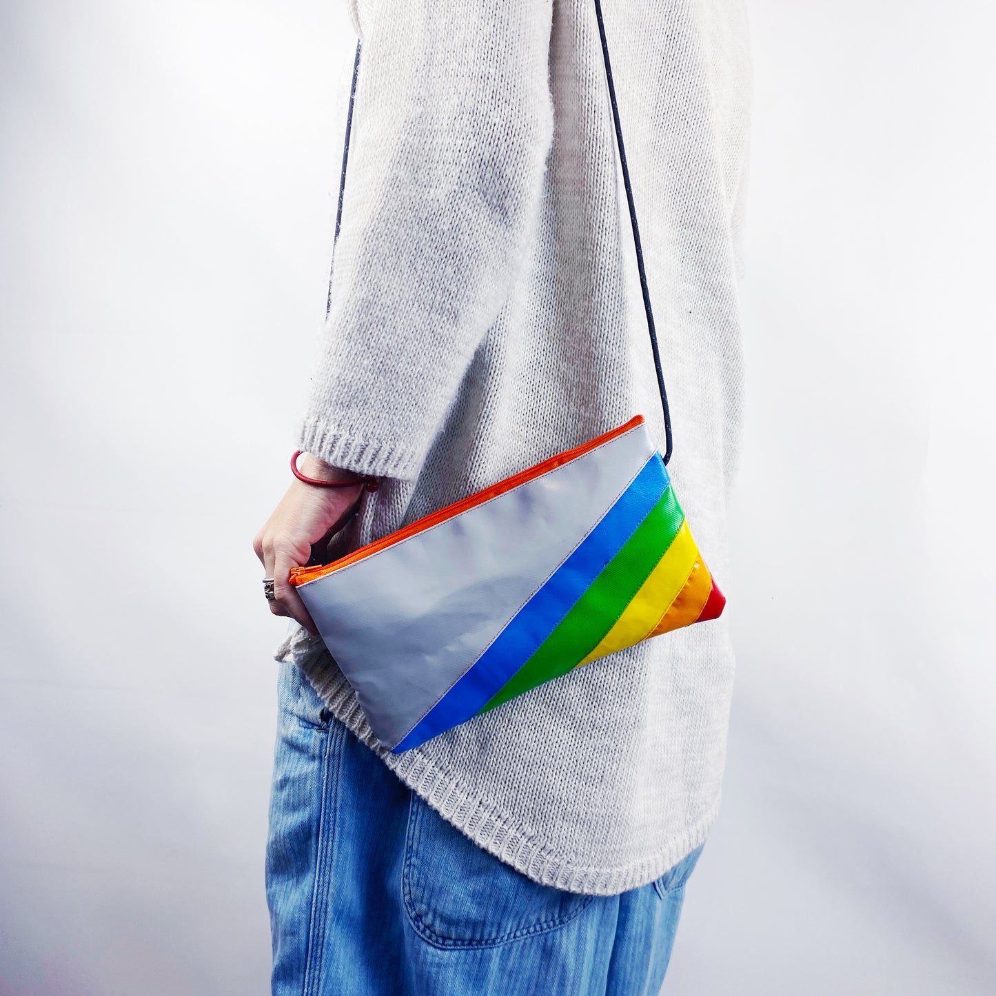 Rainbow Zipped String Pouch