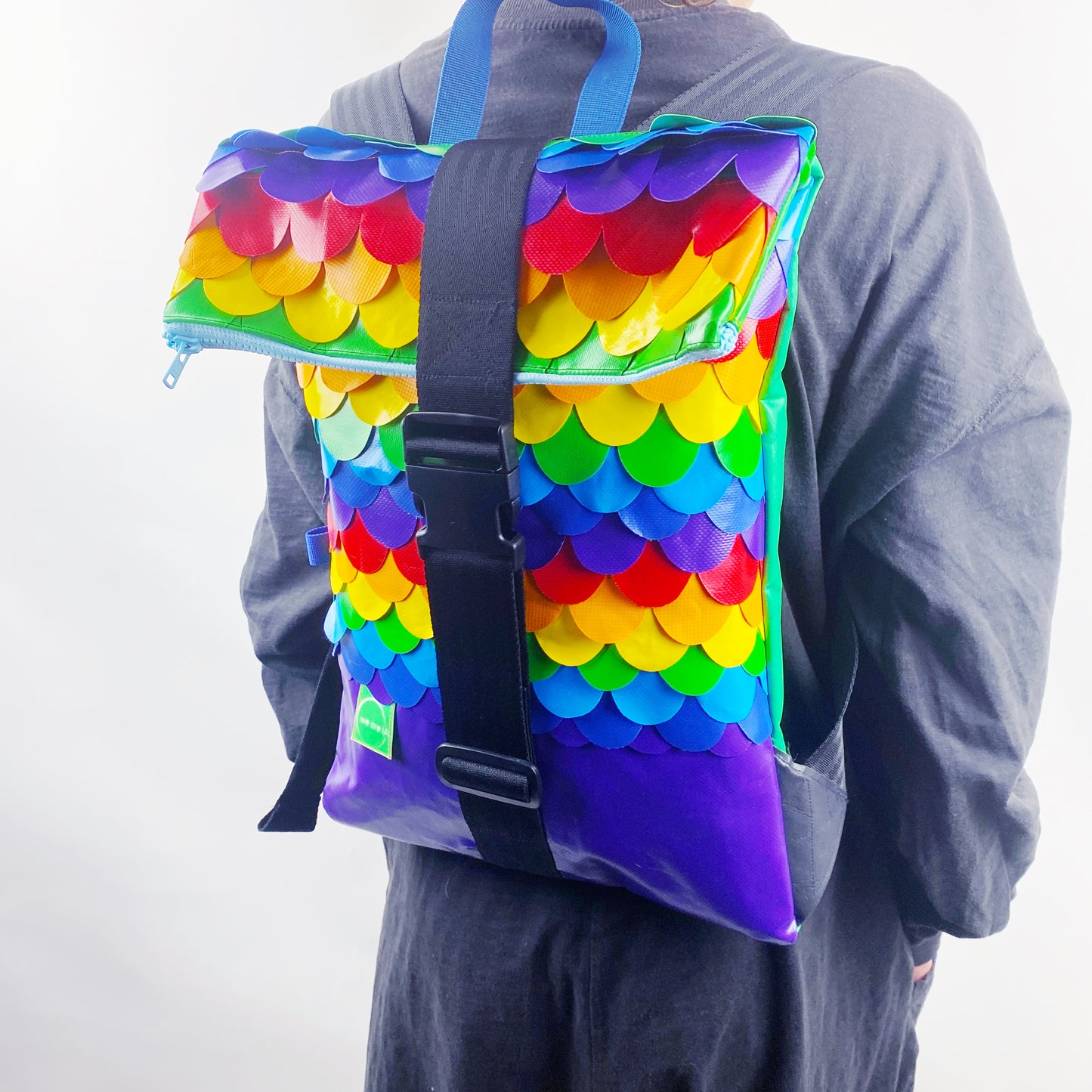 Rainbow Mermaid 10L Rolltop Rucksack