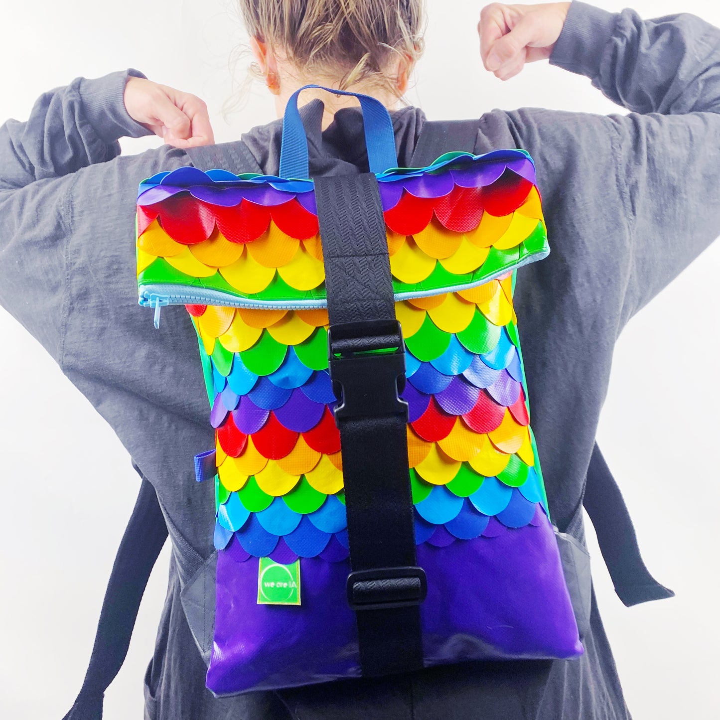 Rainbow Mermaid 10L Rolltop Rucksack