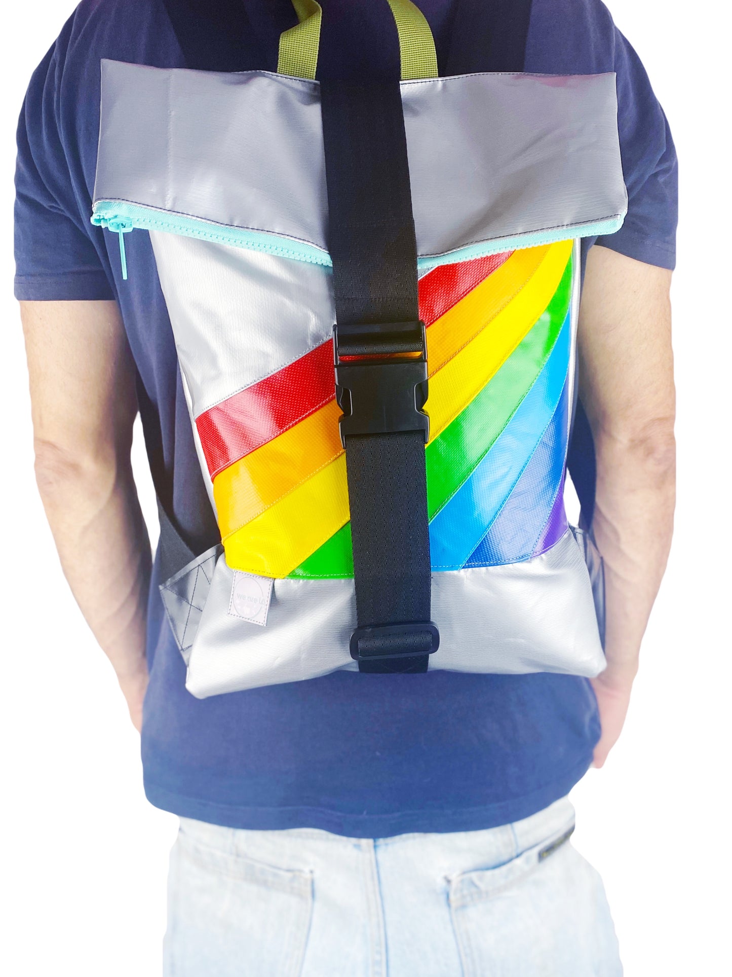 Retro Rainbow 10L Rolltop Rucksack