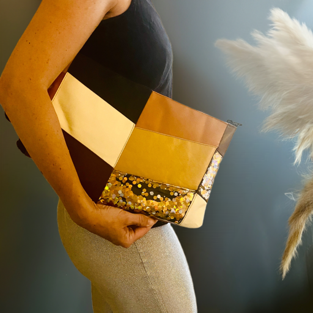 The Chevron Oversized Quilted Clutch / Ltd Christmas Sparkle Edition