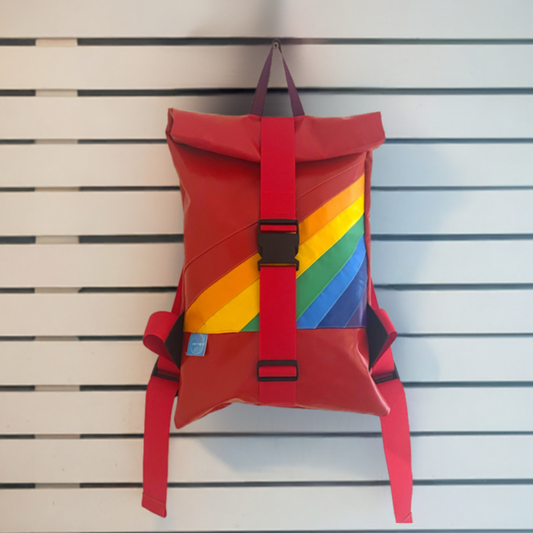 Retro Rainbow 10L Rolltop Rucksack