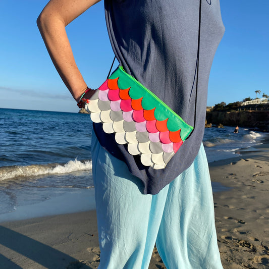 Rainbow Mermaid Zipped String Pouch
