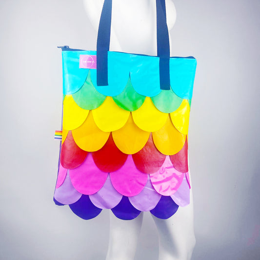 Rainbow Mermaid Zip Tote