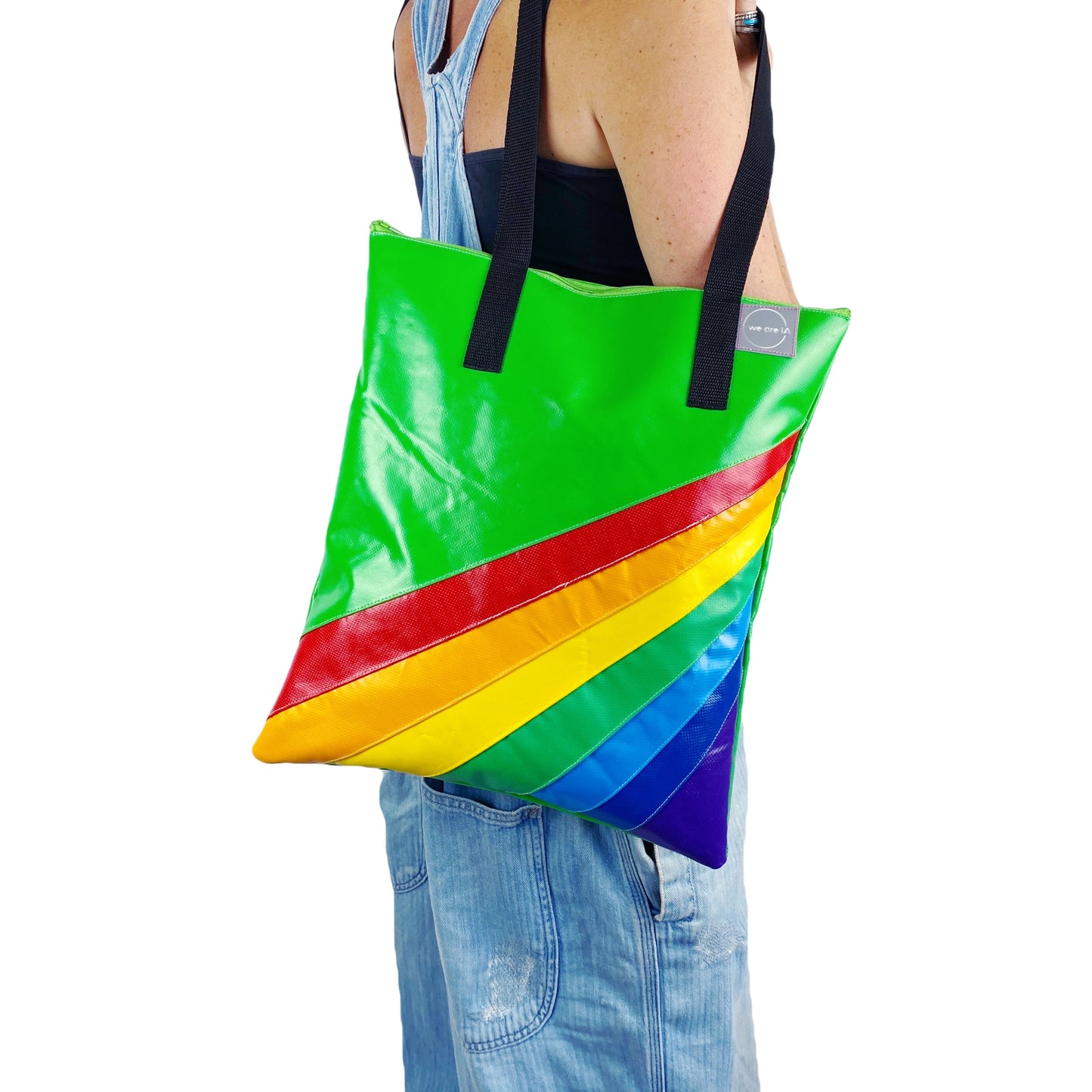 Retro Rainbow Zipped Tote